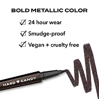 Hard Candy Color Liquid Eyeliner w/ Lash Boost Serum, Metallic, 4.14 mL