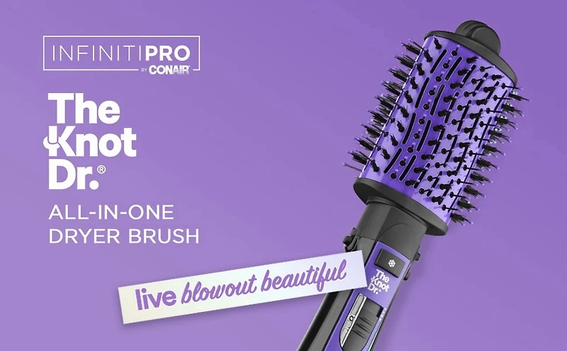 Brosse démêlante à air chaud pour cheveux humides ou secs