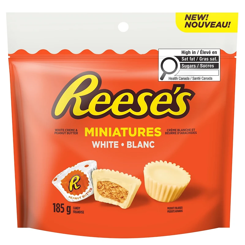 REESE'S Peanut Butter Cup White Creme Miniatures, 185g, 185 g
