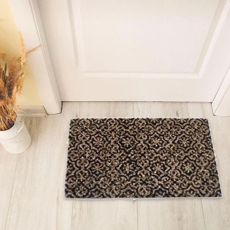 Tapis De Porte En Fibre De Coco, Motif Marocain De Jardin