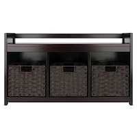 Banc de rangement Addison 4pc avec paniers en expresso/chocolat