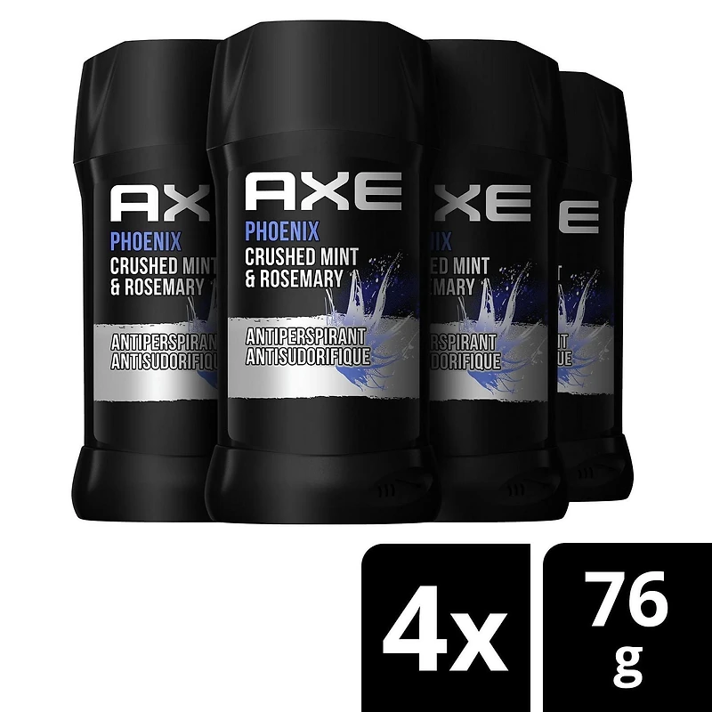 AXE Phoenix Menthe Broyée et Romarin Antisudorifique en Bâton (Format Économique 4 X 76gms)