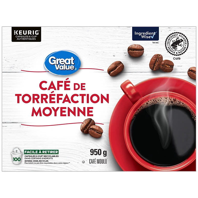 Great Value Medium Roast Coffee 100ct Kcups