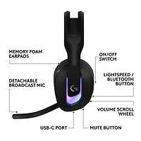 Logitech G522 LIGHTSPEED Wireless Gaming Headset, Full-Band Mic, Advanced Audio, Tri-Connect (LIGHTSPEED, Bluetooth, USB A to C), LIGHTSYNC RGB, for PC & Nintendo Switch/Switch 2 – Black