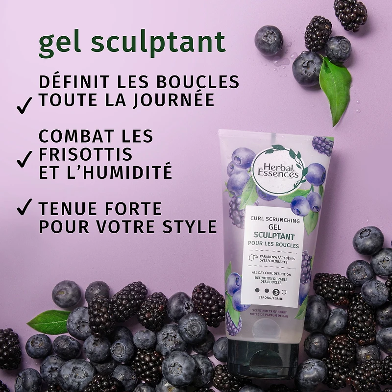 Gel en atomiseur sculptant pour les boucles Herbal Essences, gel pour cheveux bouclés, tenue et contrôle des frisottis de 24 h 170g