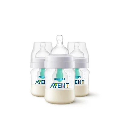 Philips Avent Anti-colic Baby Bottle with AirFree Vent 4oz, 3 pack, SCY701/03