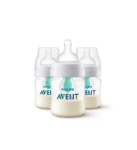 Philips Avent Anti-colic Baby Bottle with AirFree Vent 4oz, 3 pack, SCY701/03
