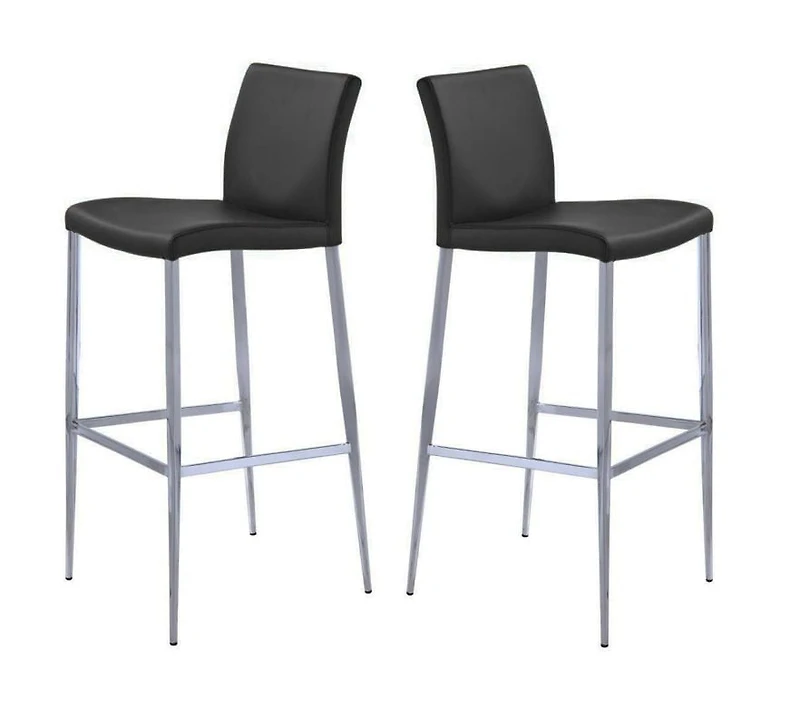 Tomuri Stool in White, PU Counter Stool, Counter Stool with Metal Legs, PU Counter Stool in White, Footrest Stool, White Counter Stool with Backrest, Kitchen Stool, Stylish Counter Stool in White, Isl