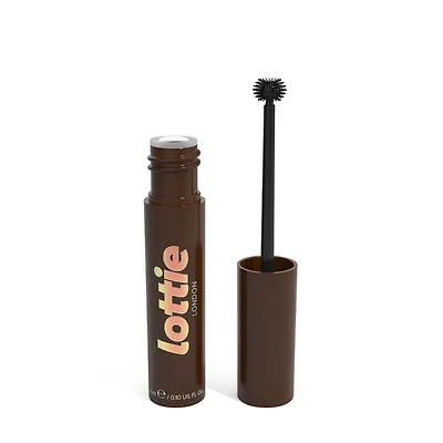 Lottie London - On The Ball in Dark Brown - Fixing Fiber Tinted Brow Gel - 0.10 Fl oz