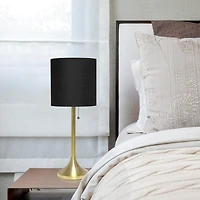 Simple Designs Tapered Table Lamp with Fabric Drum Shade