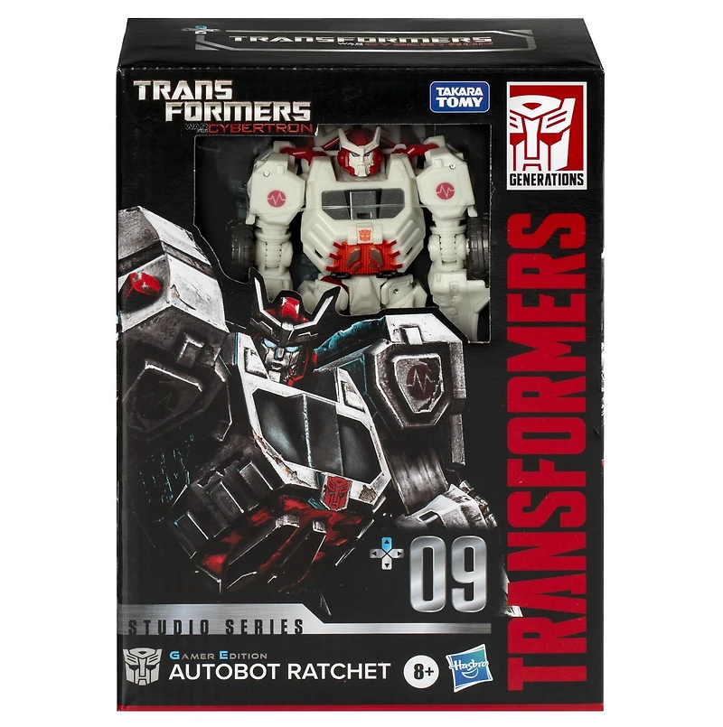 Transformers Generations Studio Series, figurine 09 Gamer Edition Ratchet classe Voyageur de 16,5 cm, Transformers: War for Cybertron, à partir de 8 ans