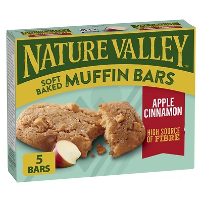 Val Nature Barres Muffins Moelleuse, Pomme et Cannelle, Barre à Emporter, 5 Barres