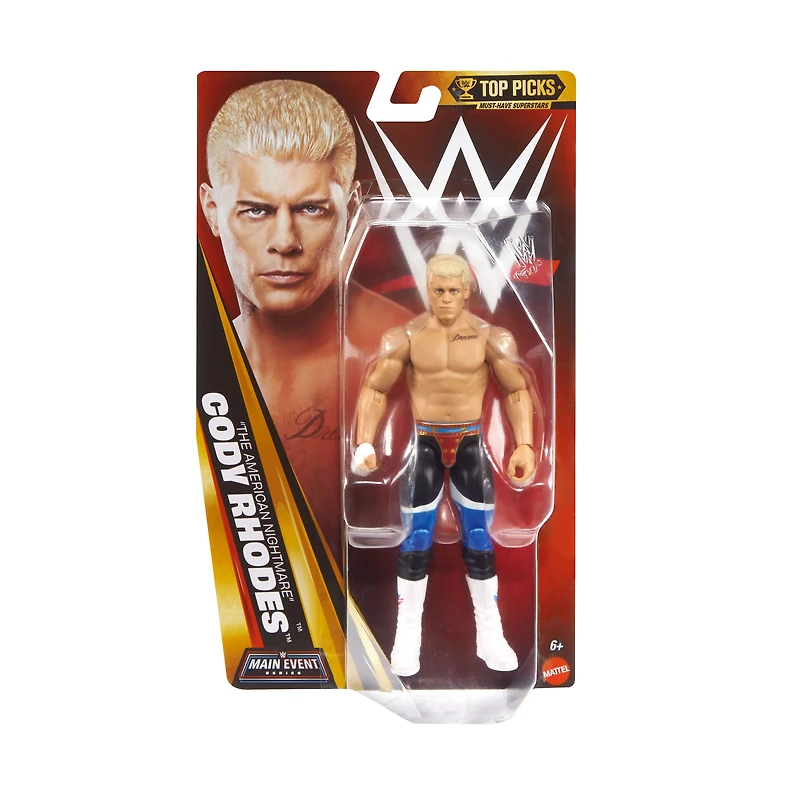 WWE Top Picks Cody Rhodes Action Figure, Main Event 6-inch Superstar Toy Collectible