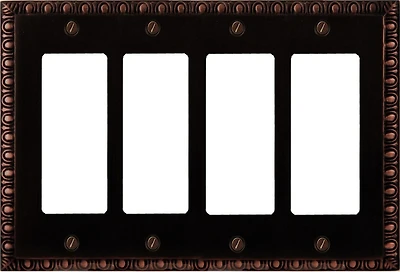 Atron Electro Industries Beading Oil Rubbed Bronze 4 Rocker Wall Plate