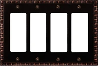 Atron Electro Industries Beading Oil Rubbed Bronze 4 Rocker Wall Plate