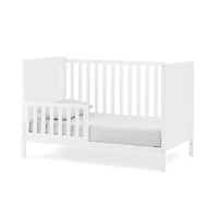 Delta Childern Ruby Ensemble de 2 pièces pour berceau convertible 6 en 1 et table à langer – Certifié Greenguard Gold, Bianca White