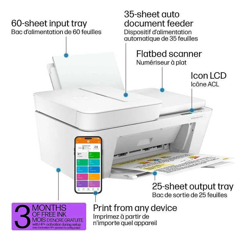 HP Deskjet 4252e All-in-One Printer, w/ 3 months free Instant Ink, HP DeskJet 4252e