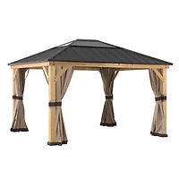 Sunjoy Rideaux et Filets anti-moustiques pour 11 pi x 13 pi. Gazebo en bois