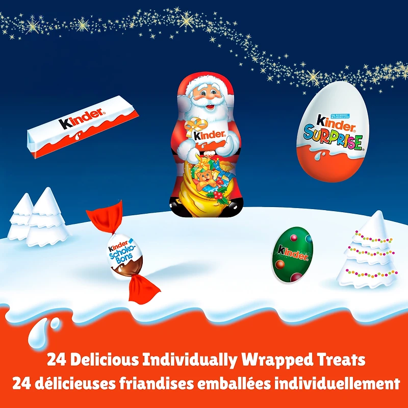 KINDER 2025 Calendrier de l'Avent, 24 Chocolats Assortis, Édition Classique, 182g 182G