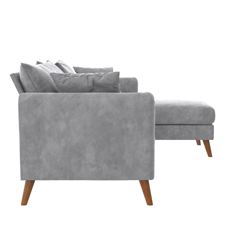 Novogratz Magnolia Reversible Sectional Sofa with Pillows