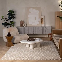 Tapis d'interieur exterieur abstrait Rug Branch Hogar, marron creme, moderne - Salon, chambre
