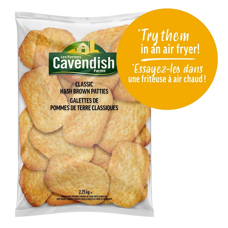 Galettes de pommes de terre classique format club des Fermes Cavendish | Fait au Canada | Fière entreprise canadienne CF Patties