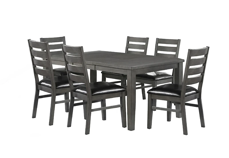 Topline Home Furnishing Grey Wooden 7pc Dining Set