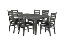 Topline Home Furnishing Grey Wooden 7pc Dining Set
