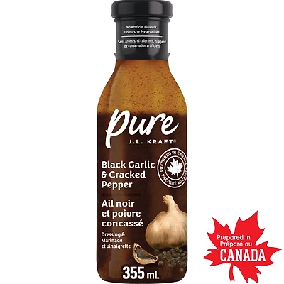 Vinaigrette Et Marinade À L'Ail Noir Et Au Poivre Concassé Pure J.L. Kraft, Bouteille