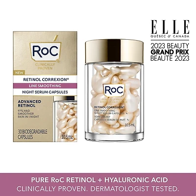 RoC Skincare - Retinol Correxion®️ - Capsules de Sérum de Nuit de Lissage de Ligne (30 U) RoC Skincare