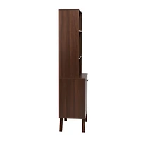 Prepac Milo Mid-Century Modern 2-Door Bookcase with Adjustable Shelves, White