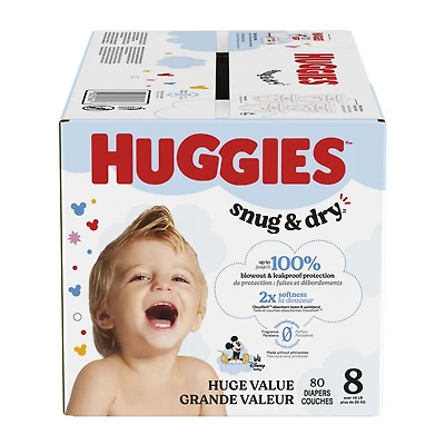 HUGGIES Snug & Dry Couches, Emballage Mega Colossal