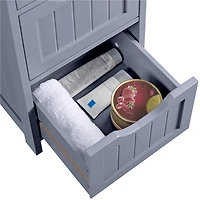 FullFurnique Wooden Freestanding Bathroom Floor Cabinet with 4 Drawers, Gray