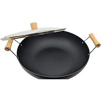 Wok en fer anodisé dur Verka, Karahi (Karahi), 36 cm, Avec Couvercle