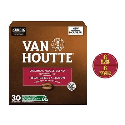 Capsules K-Cup de café Mélange de la maison Van Houtte, torréfaction moyenne 30 unités