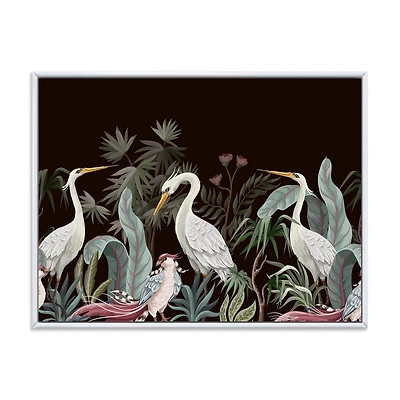 Designart Chinoiserie Aux Oiseaux Et Pivoines III ART MURAL À CADRE FLOTTÉ