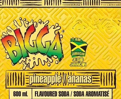 BIGGA SODA AROMATISÉ - ANANAS Bouteille 600 mL – Saveur des île