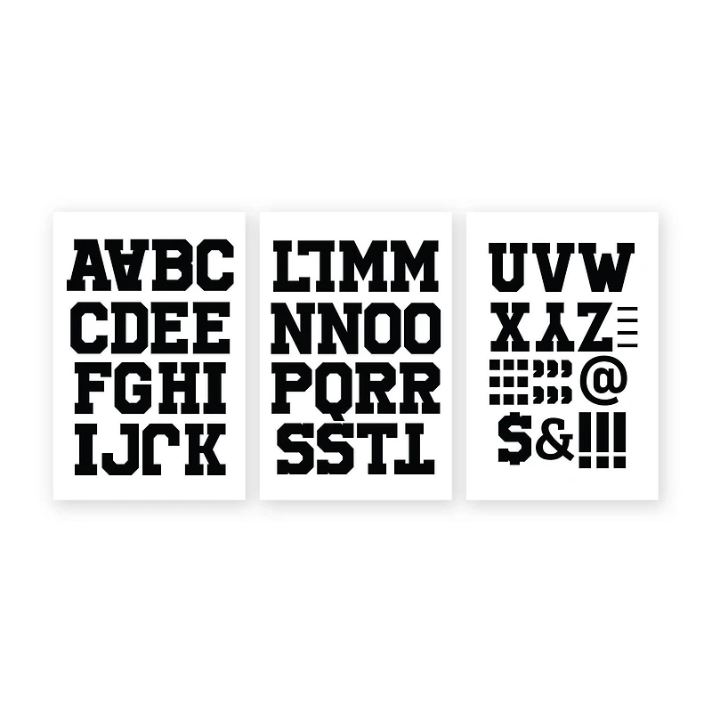 StickerYou Autocollants par transfert lettres majuscules 6.25" x 10" / 3 flles / 45 mcx