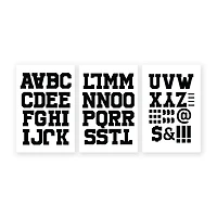 StickerYou Autocollants par transfert lettres majuscules 6.25" x 10" / 3 flles / 45 mcx