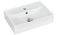 American Imaginations 19.75-in. W Wall Mount White Bathroom Vessel Sink Set For 1 Hole Center Faucet AI-15232
