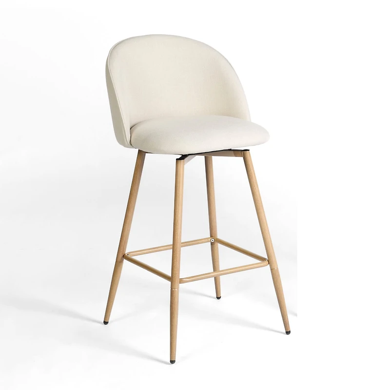 Tabourets de bar modernes et élégants Homy Casa, hauteur du siège 66 cm, ensemble de 2, revêtement en tissu