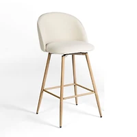 Tabourets de bar modernes et élégants Homy Casa, hauteur du siège 66 cm, ensemble de 2, revêtement en tissu