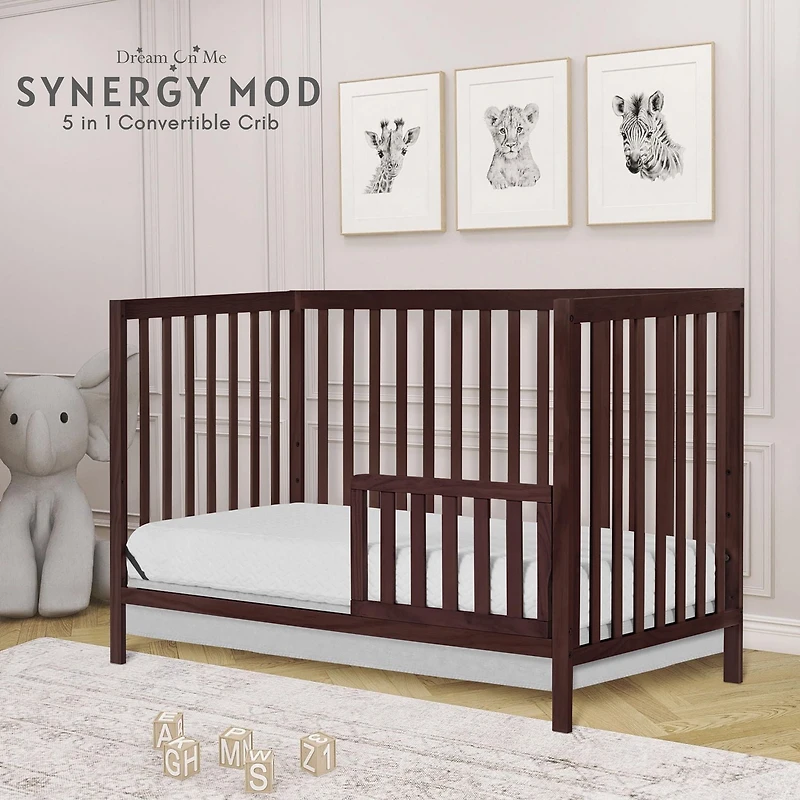 Dream On Me Synergy MOD Crib, Made with Sustainable New Zealand Pinewood, Convertible Crib