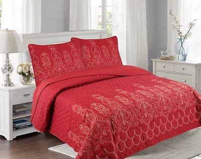 Marina Decoration Embroidered Stitching Coverlet Bedspread Ultra Soft Solid Bedding Summer Quilt Set with Quilted Sham