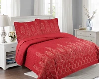 Marina Decoration Embroidered Stitching Coverlet Bedspread Ultra Soft Solid Bedding Summer Quilt Set with Quilted Sham
