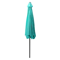 CorLiving Parasol de jardin rond de 3 m avec rabats latéraux, structure en acier et base ronde remplissable