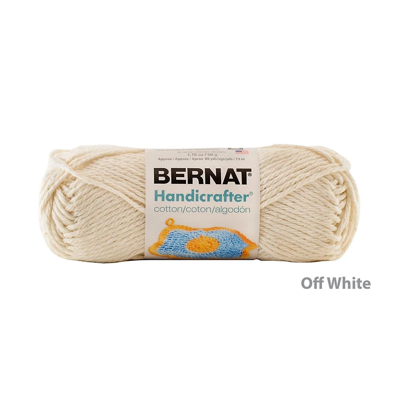 Bernat® Handicrafter® Yarn, Cotton #4 Medium, 1.75oz/50g, 80 Yards, Cotton 4 Medium Yarn