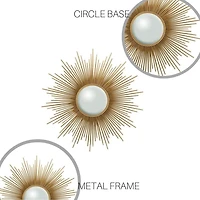 Sun Mirror in Gold – Radiant Wall Accent Mirror with Intricate Metal Frame in a Gleaming Gold Finish, Perfect for Adding a Luxurious and Eye-Catching Statement to Any Room