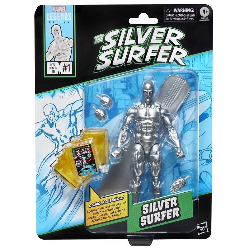 Marvel Legends Series, figurine Surfer d'argent des bandes dessinées Fantastic Four