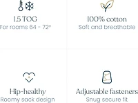 Couverture à Emmailloter HALO® SleepSack® - coton